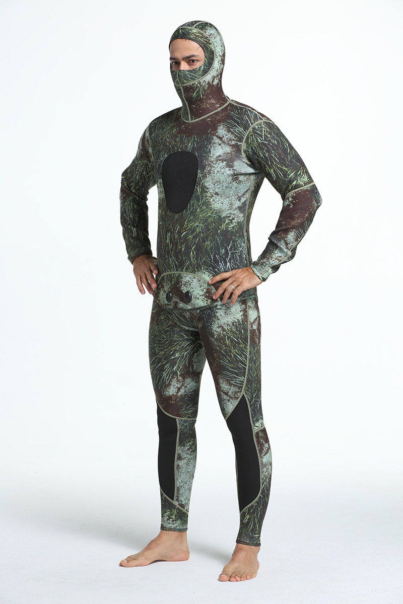 5mm Camouflage Spearfishing Wetsuit With Hood